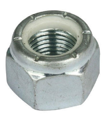 Silver 5 Mm Mild Steel Powder Coated Hex Nylock Nut