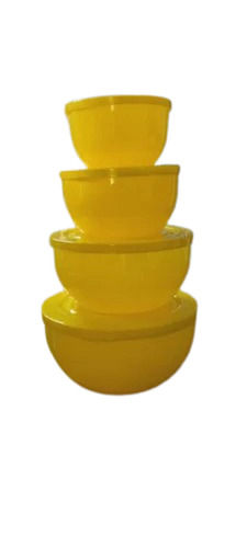 Yellow 700-3000 Ml Air-Tight Plastic Round Container For Home Kitchens And Travelling