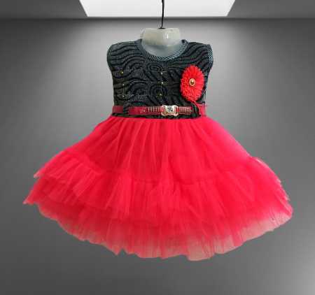 Fashionable Sleeveless Silk Baby Frock for Girl Kids