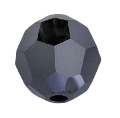 Black Unique Crystal Round Shape Stone Beads