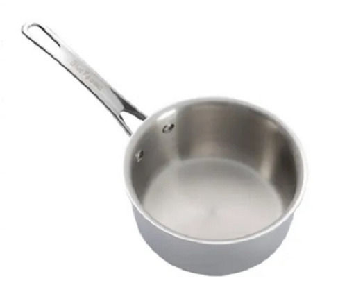 Silver 24 Cm Round Premium Quality Stainless Steel Milk Pan