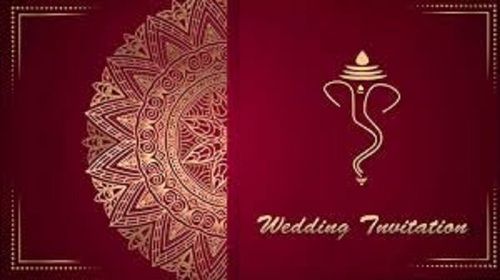 Folded Silk Screen Paper Wedding Invitation Cards Size: 5 X 7 Inch