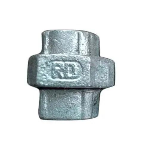 Hexagon Shaped Galvanized Corrosion Resistant Iron Threaded Union, 2 Inch