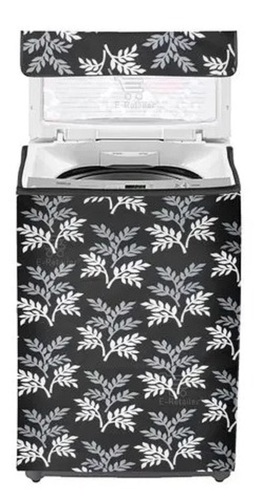 ब्लैक वाटरप्रूफ और डस्टप्रूफ पॉलिएस्टर प्रिंटेड वॉशिंग मशीन कवर