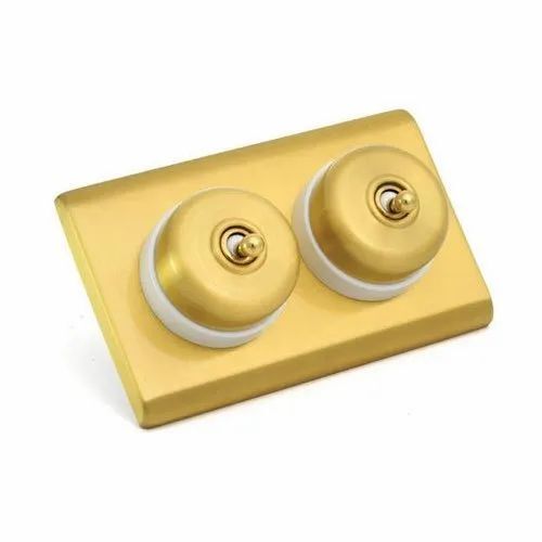 240 V Golden 2 Module Heritage Brushed Brass Switches