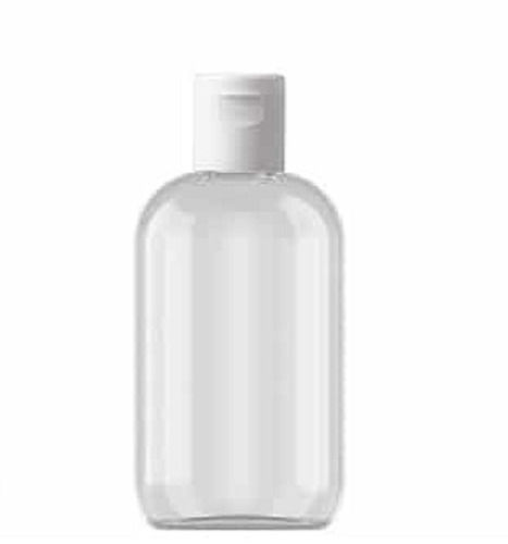 Round 50 Ml Transparent Sanitizer Plastic Bottle With Cap 