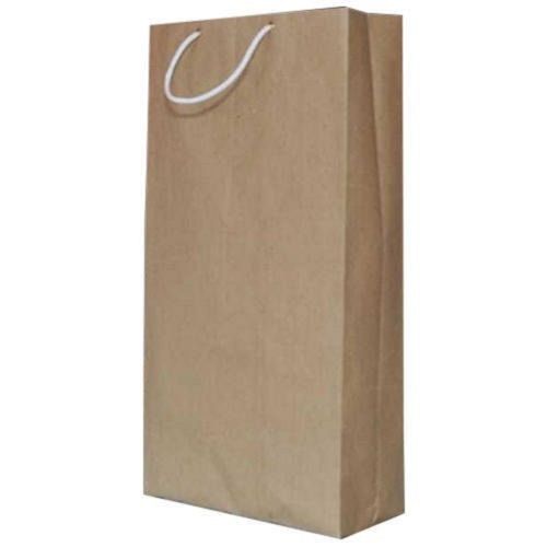 Brown Disposable Light Weight Embossing Surface Plain Kraft Paper Grocery Bag