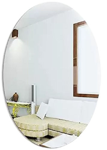 White 6 Mm Thick Round Shape Wall Mirror For Decorative