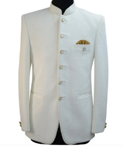 पुरुषों के लिए सफ़ेद डिज़ाइनर जोधपुर सूट