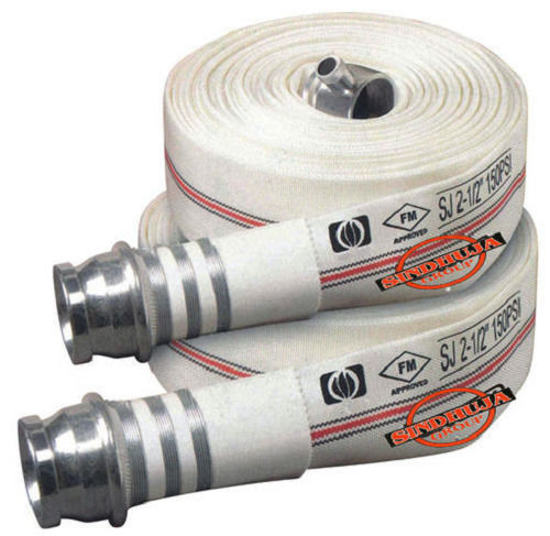 White And Silver Premium Quality Rubber Fire Hose Pipe For Industrial Use