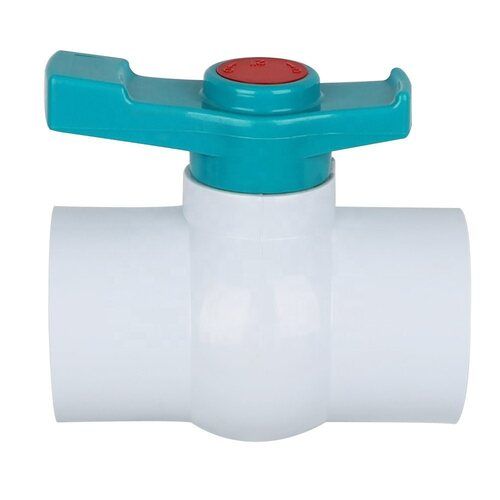 White & Blue UPVC Ball Valve, Size 4 Inch