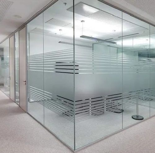 Easy To Install 12 Mm Thick Modern Glossy Finish Transparent Glass Office Partition 