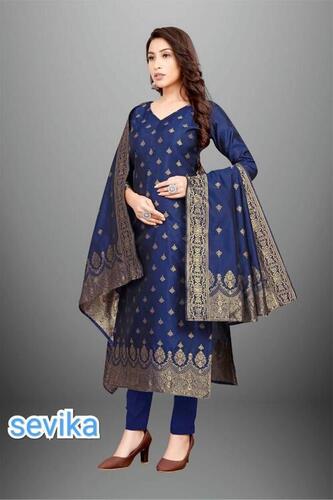 White Ladies Printed Cotton Salwar Suit With Dupatta For Party And Casual Wear