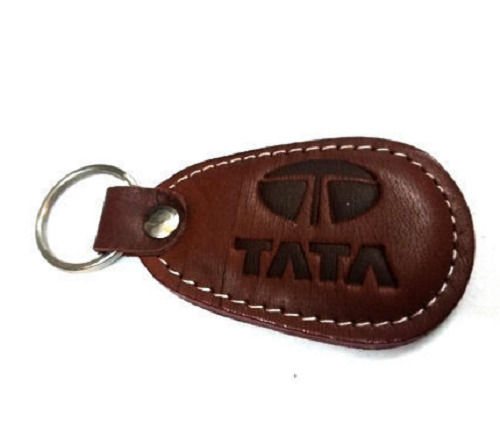 Brown Modern Style Promotional Steel And Leather Key Chain