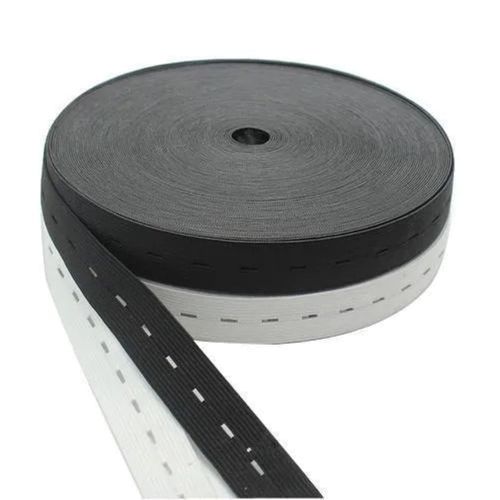 White And Black 1-3 Inches Plain Polyester Portable Weatherproof Quick Dry Knitted Elastic For Garments Use