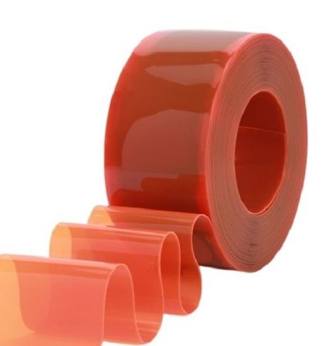 Orange 50 Meter 2 Mm Thick Waterproof Plain Polyvinyl Chloride Strip Curtain 