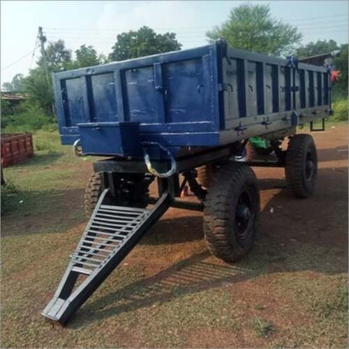 Blue Painted Mild Steel Tractor Trollly With Length 10 -12 Feet