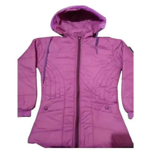 Pink Modern Waterproof Polyester Warm Ladies Winter Jacket