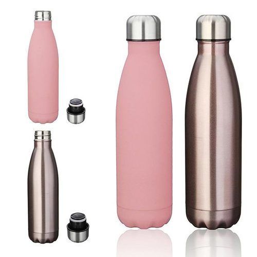 Plain Stainless Steel Insulated Water Bottle With Screw Cap