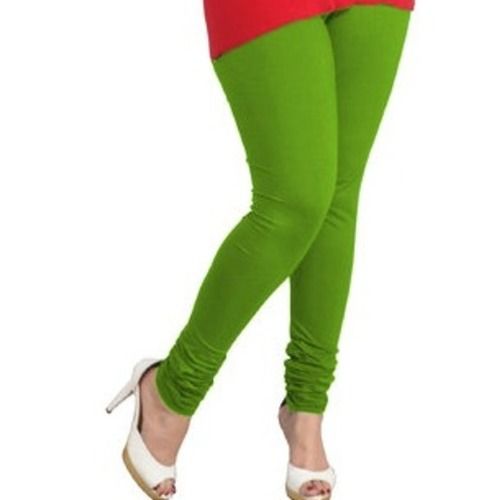 Green Washable And Soft Comfortable Plain Ethnic Wear Cotton Legging 