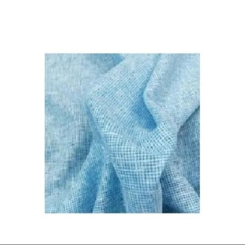 Sky Blue 1.60 Meter Plain Woven Cotton Linen Shirting Fabric For Making Garments 