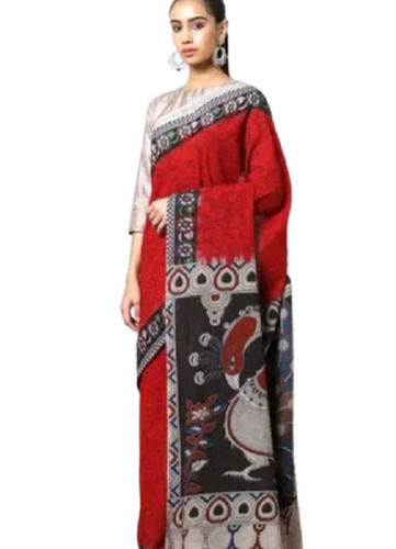Casual Wear Batik Print Cotton Saree With Blouse For Ladies
