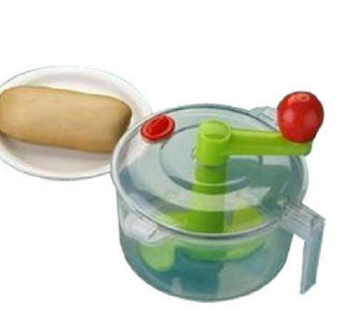 Green Manual Plastic Body Dough Maker With 400 Gram Weight For Kitchen