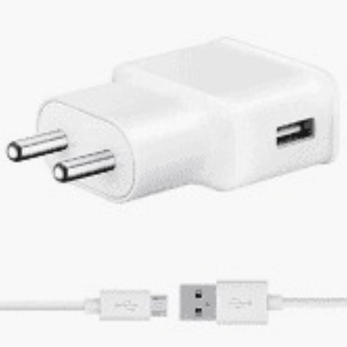 1 Meter Micro USB Cable 10 Watt Samsung Mobile Charger for Android - Plastic Body, White Color, Bar Design | 6 Months Warranty