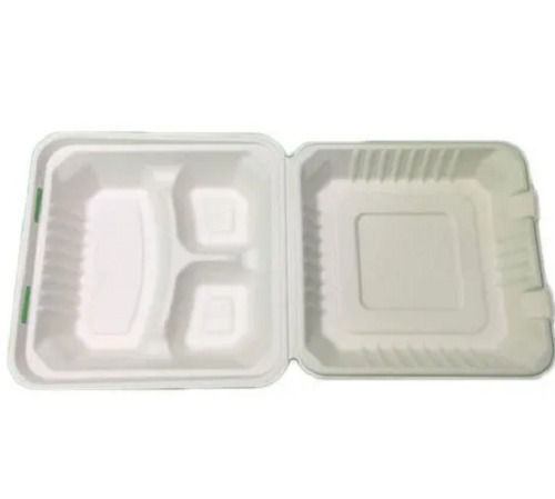 Stainless Steel 100% Biodegradable Square Shaped Soft Paper Disposable Lunch Box