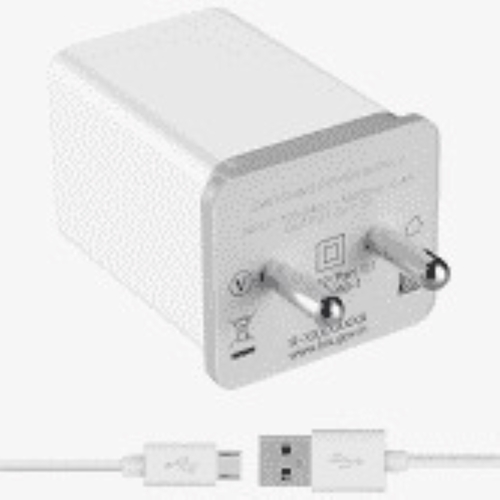 2A Fast Charger Plastic USB Charging Data Cable Android Mobile Adapter - 5x5x5 cm, 55 gm | Lightweight, Tough Design, Supports Fast Charging, Low Power Consumption