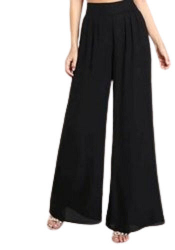SRI CLUB Chikan Palazzo Pants for Ladies and Trousers for women of Soft  PolyCotton fabric FullLength Color Beige  Black Combo Pack of 2