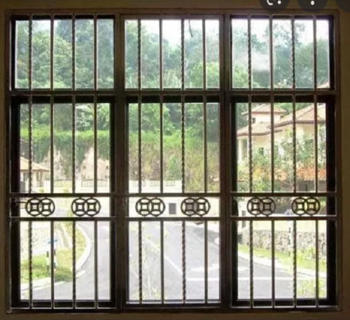 Brown 4 X 4 Feet Designer Iron Window Frame For Home And Office