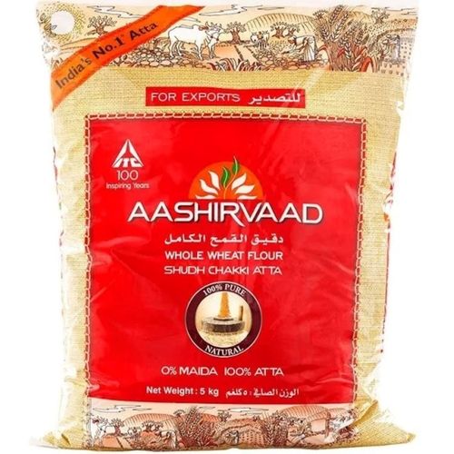 5kg Rich In Fiber Healthy Pure Hygienic Ashirwad Whole Wheat Shudh Chakki Atta