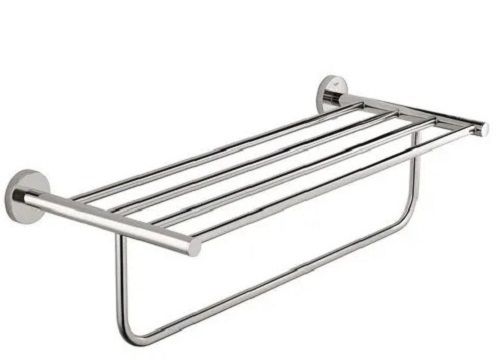 Silver 646X210X120 Mm 30 Inch Stainless Steel Chrome Finish Holder Towel Rack