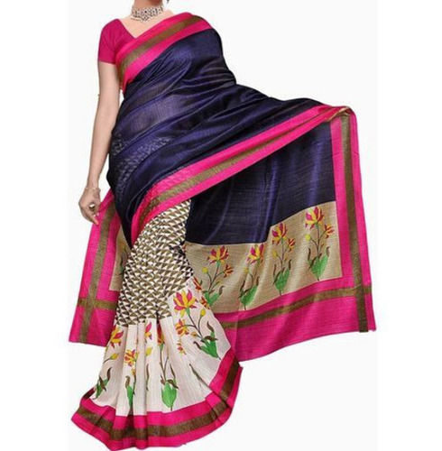 Party Wear Lightweight Art Silk Bhagalpuri Printed Sarees For Ladies