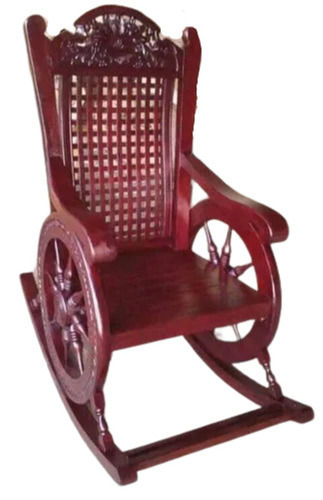 Handmade Polished Antique Finish Wooden Rocking Chair Of Size H47 X W22 X D38