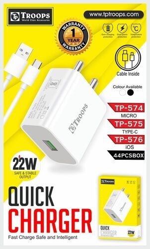 Safe and Intelligent Quick Charger 22W-H with 1 Year Warranty