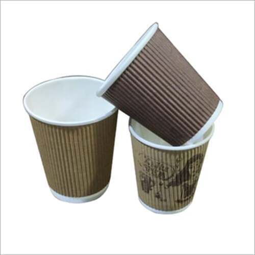 Brown Printed Disposable Coffee Cups Use For Event And Party Supplies