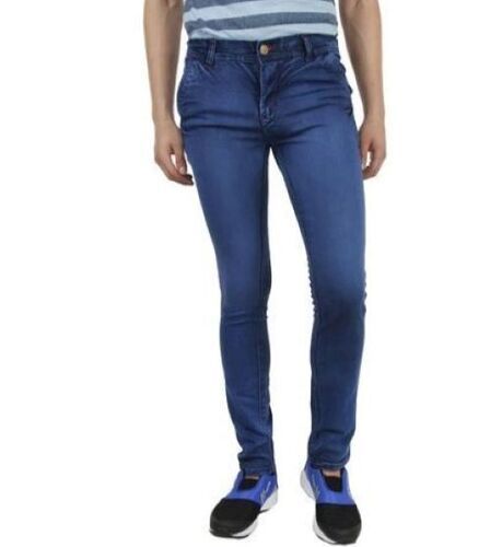 Comfortable And Breathable Plain Dyed Denim Jeans For Men