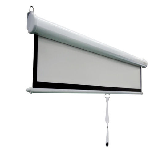 Rectangular 6 X 4 Feet White Projector Pull Down Screen For Office Application: Domestic