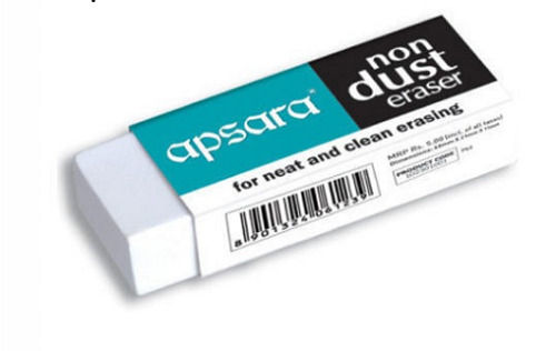 Rectangular Long Lasting Apsara Non Dust Eraser For Rubbing Phase: Three Phase