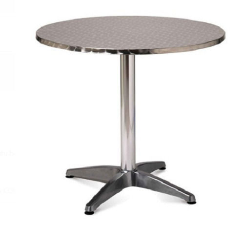 Antique Glossy Finished Stainless Steel Round Centre Table For Outdoor