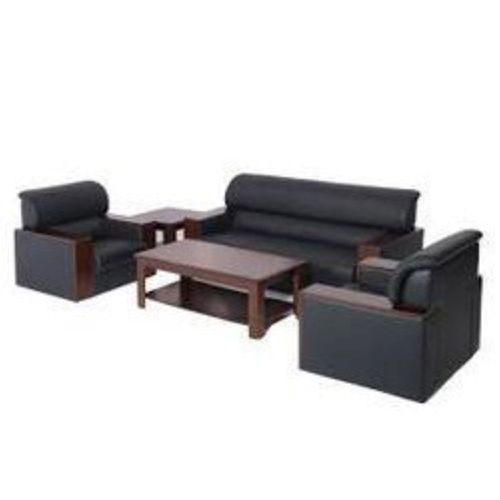 Easy To Install Stylish Non-foldable Wood And Leather Sofa Set