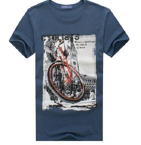 Hand Wash And Comfortable Half Sleeve Cotton Cyclists Printed T Shirt