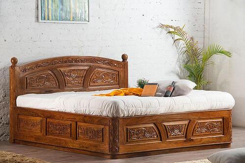 Modern Design Termite Resistant Wooden Double Bed Set For Bedroom