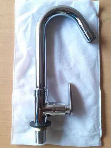 Swan Neck Bathroom Sink Stainless Steel Pillar Water Tap Application: Industrial