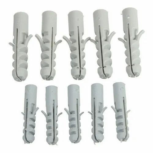 Unbreakable White Plastic Sleeve Wall Plug (Gitti) For Construction, Frame Fixing