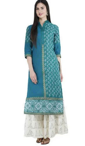 3/4Th Sleeves Printed Cotton Ethnic Designer Kurti For Ladies Application: Industrial