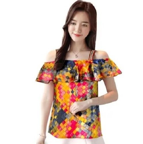34 Inch Waist 36 Inch Length Floral Print Casual Fancy Designer Top