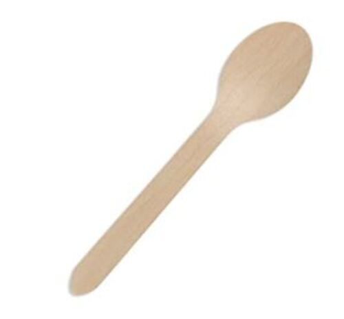 Yellow 6 Inches Long Non Toxic And Biodegradable Wooden Disposable Spoon 